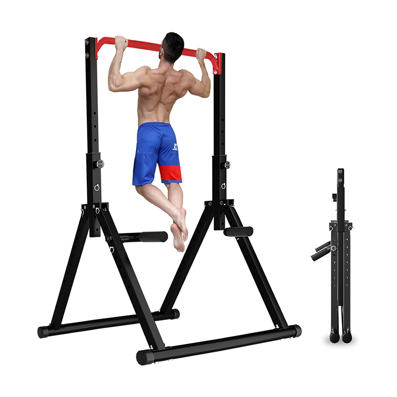 DOBESTS Foldable Power Tower Dip Station Pull Up Bar Push